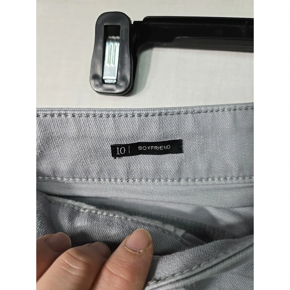 Talbots Boyfriend Jeans Women's 10 Gray‎ Denim Relaxed Fit Cotton Casual